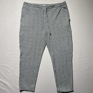 Anthropologie Maeve Bettie Tapered Pants Women L Gray‎ Plaid Tuxedo Stripe
